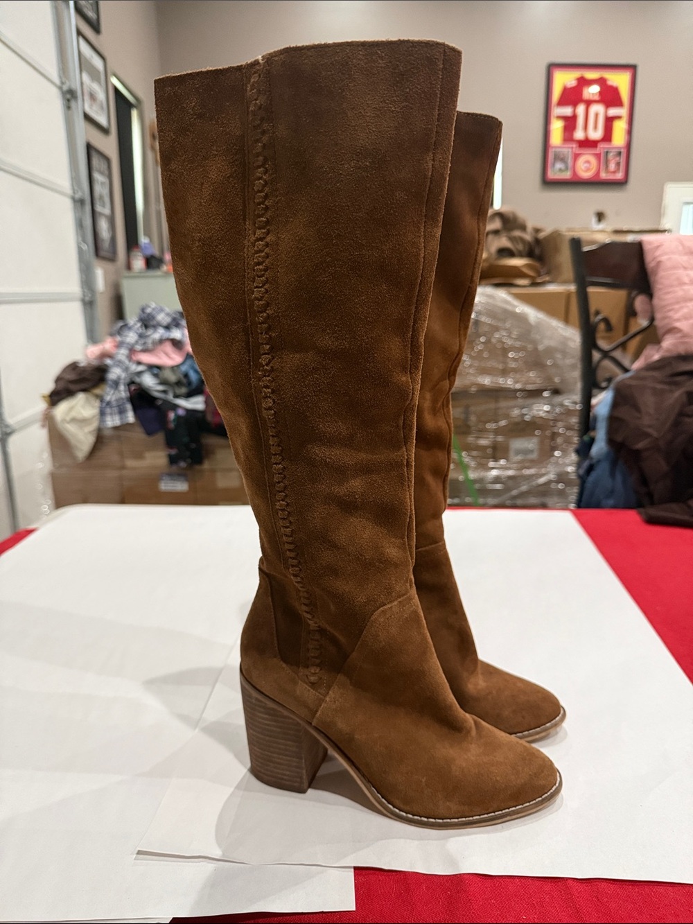 Steve Madden Women's Tall Brown Suede Block Heel Boots